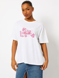 Pink Pony Club T-Shirt in Ecru Tops & T-Shirts Skinnydip London