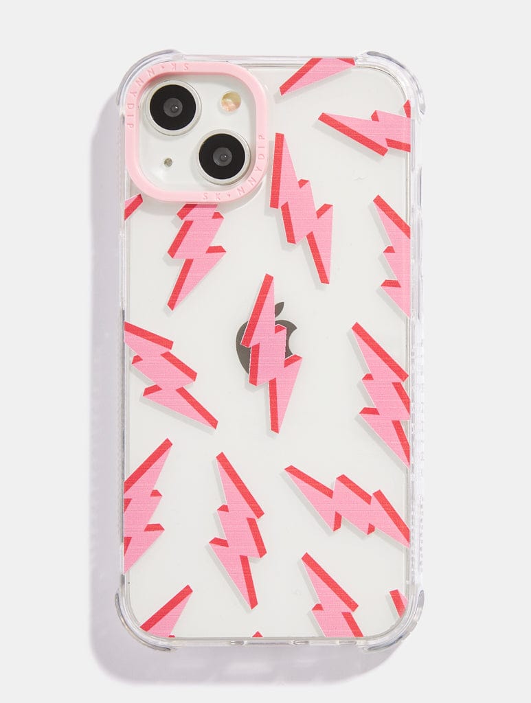 Pink & Red Lightning Bolt Shock iPhone Case Phone Cases Skinnydip London