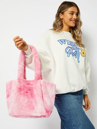 Pink Tye Dye Fluff Tote Bag Bags Skinnydip London