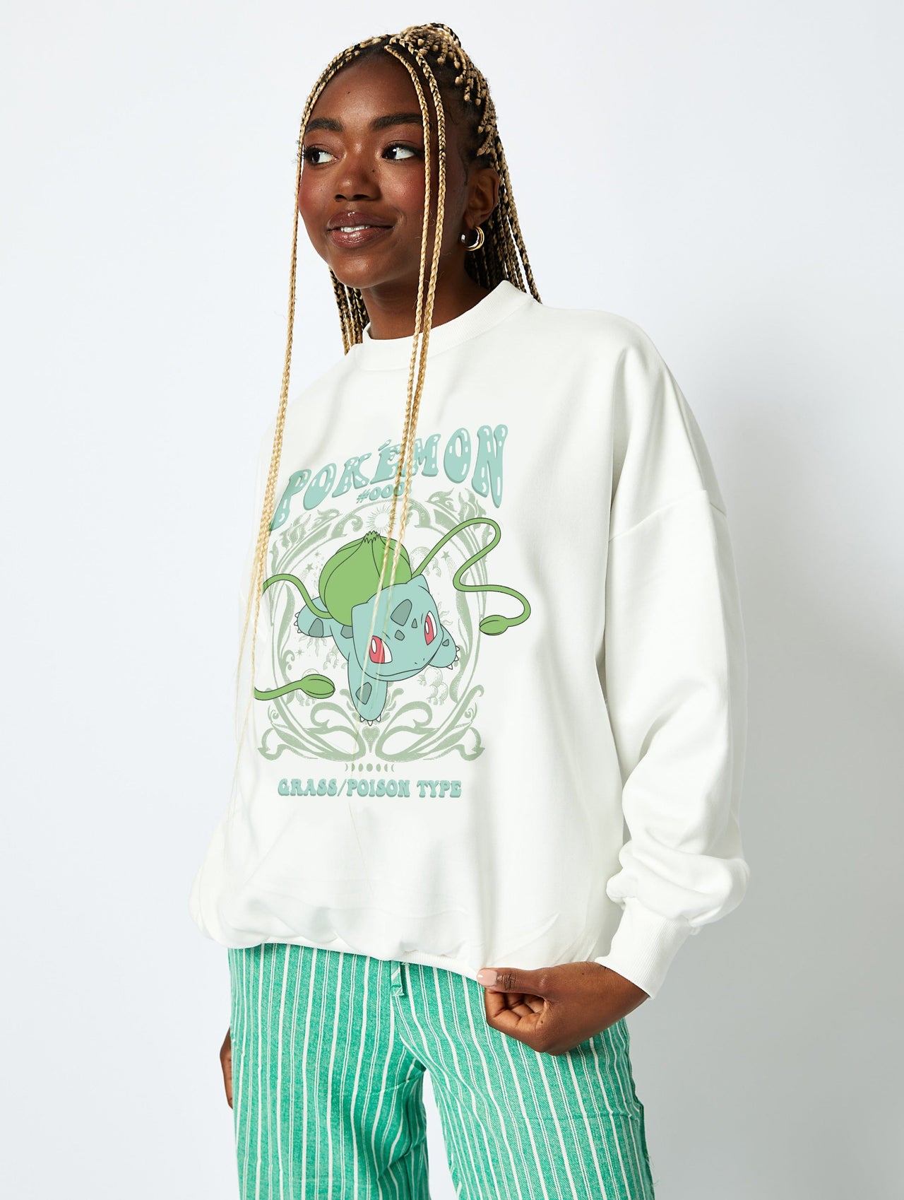 Pokémon #001 Bulbasaur Sweatshirt in Ecru Hoodies & Sweatshirts Skinnydip London