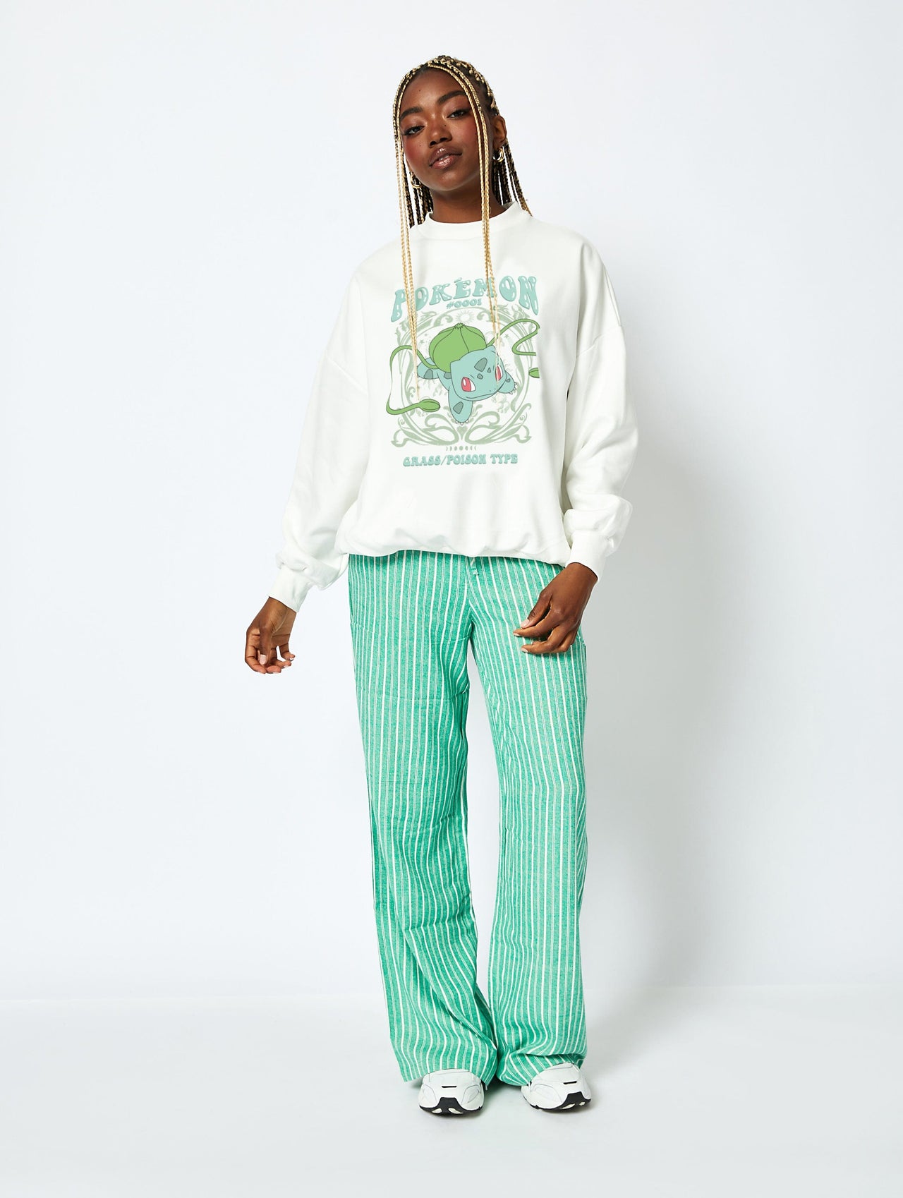 Pokémon #001 Bulbasaur Sweatshirt in Ecru Hoodies & Sweatshirts Skinnydip London