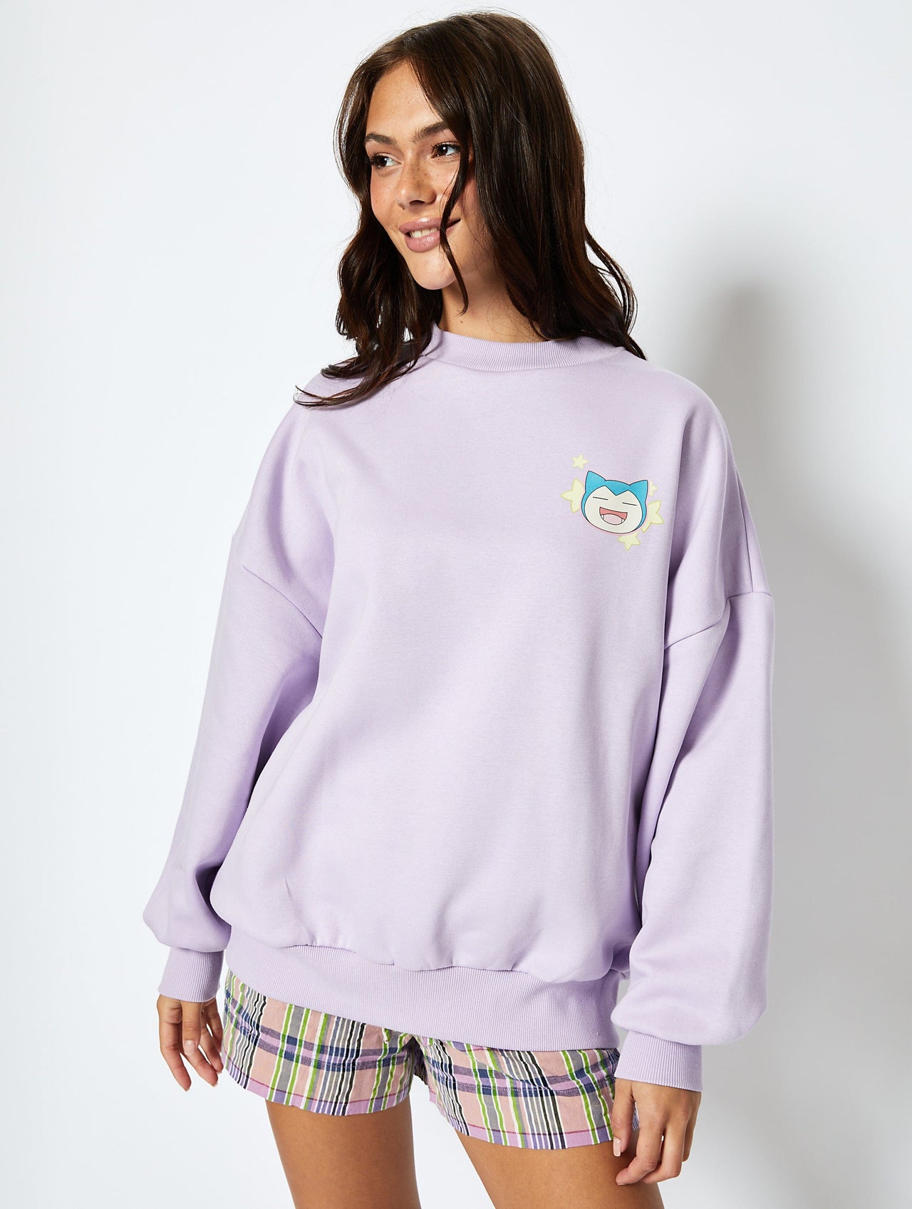 Pokémon #0143 Snorlax Sweatshirt in Lilac Hoodies & Sweatshirts Skinnydip London