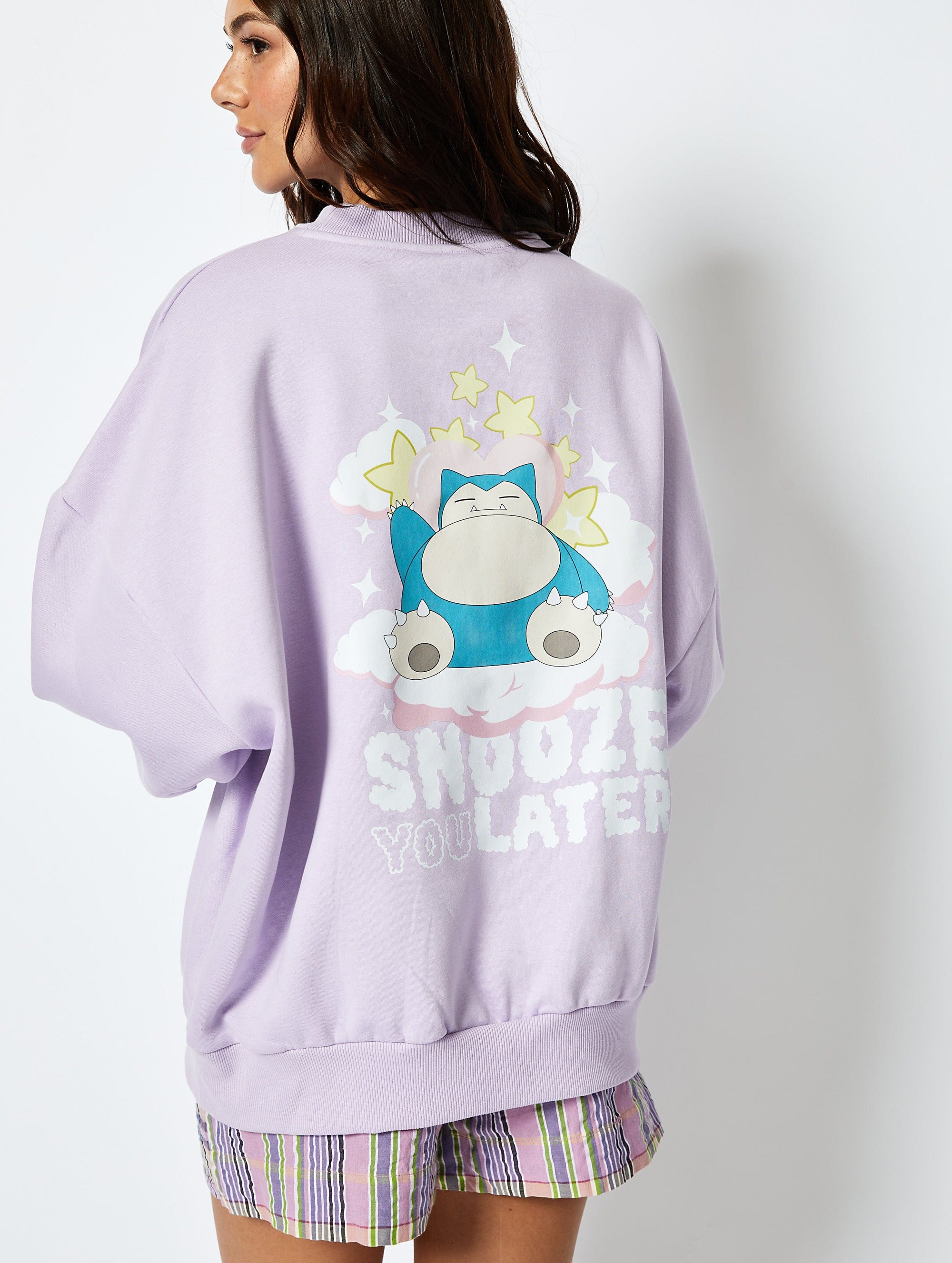 Pokémon #0143 Snorlax Sweatshirt in Lilac Hoodies & Sweatshirts Skinnydip London