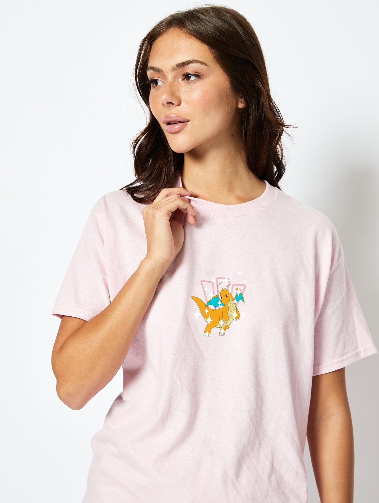 Pokémon #149 Dragonite T-Shirt in Pink Tops & T-Shirts Skinnydip London