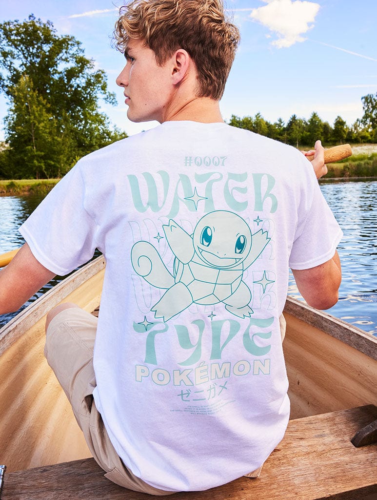 Pokémon Men's #007 Squirtle T-Shirt In White Tops & T-Shirts Skinnydip London