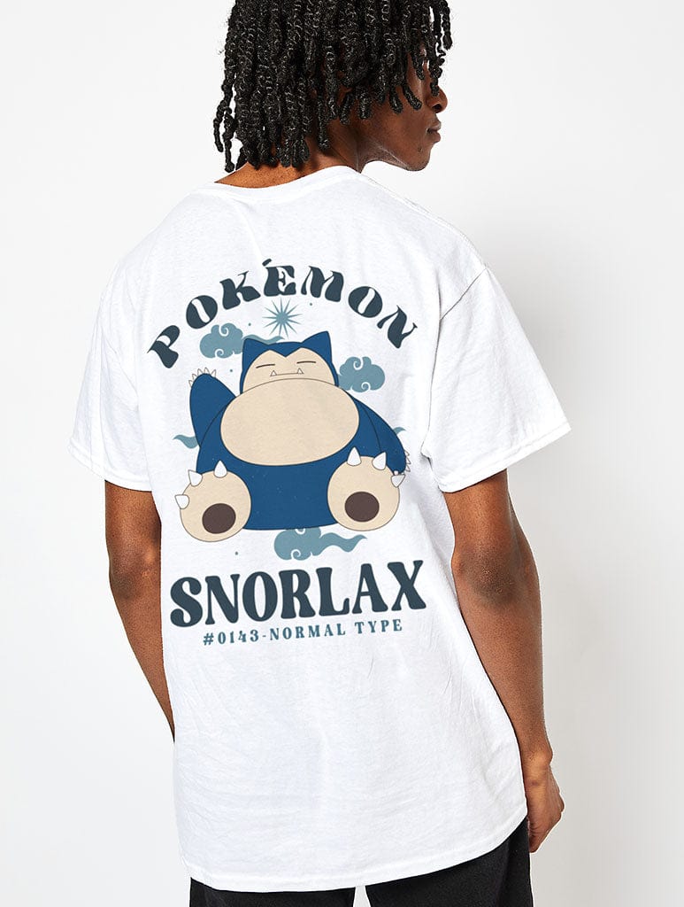 Pokémon Men's #0143 Snorlax T-Shirt In White Tops & T-Shirts Skinnydip London