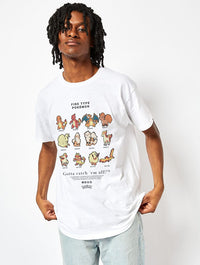 Pokémon Men's Fire Type T-Shirt In White Tops & T-Shirts Skinnydip London