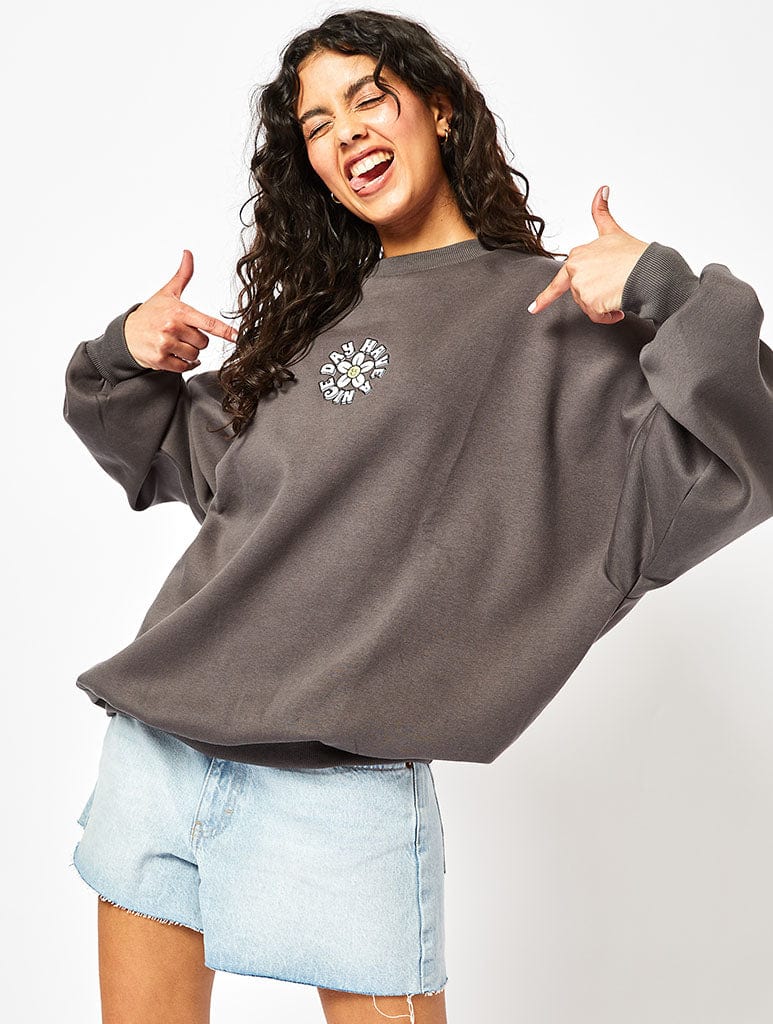 Protect Your Peace Acid Wash Oversized Sweatshirt Hoodies & Sweatshirts Skinnydip London