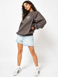 Protect Your Peace Acid Wash Oversized Sweatshirt Hoodies & Sweatshirts Skinnydip London