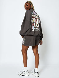 Protect Your Peace Acid Wash Oversized Sweatshirt Hoodies & Sweatshirts Skinnydip London