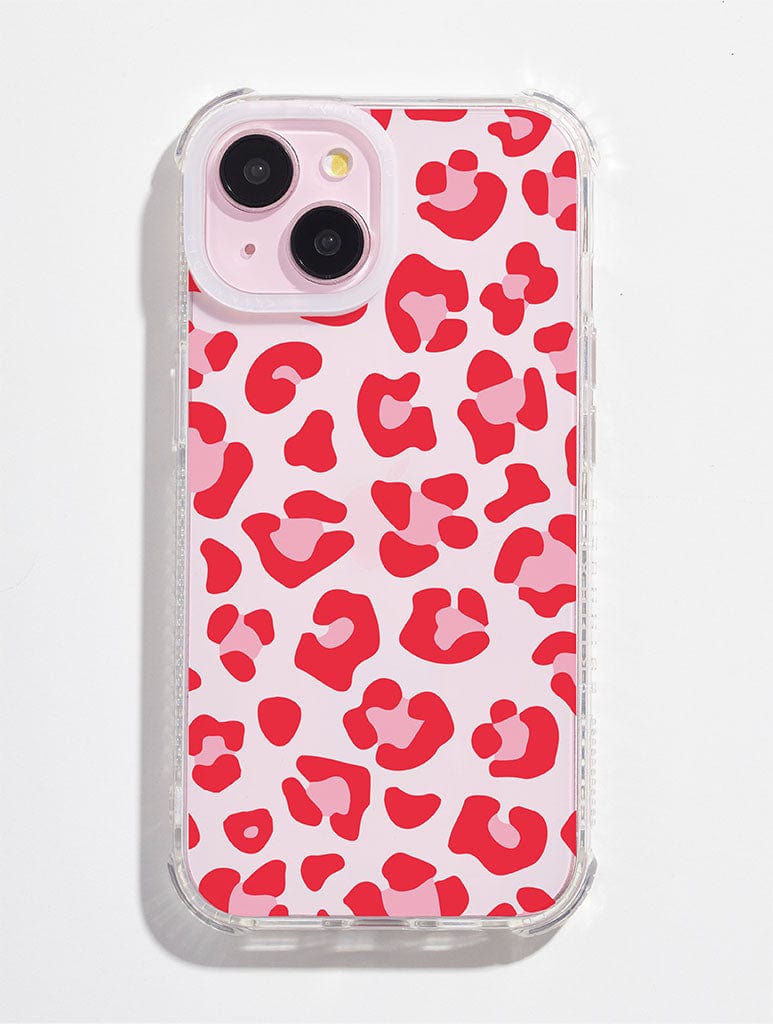 Red & Pink Leopard Shock iPhone Case Phone Cases Skinnydip London