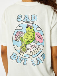 Sad But Rad Graphic Ecru Oversized T-Shirt Tops & T-Shirts Skinnydip London