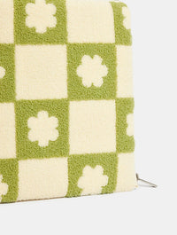 Sage Daisy Check Fuzzy Laptop Case Laptop Cases Skinnydip London