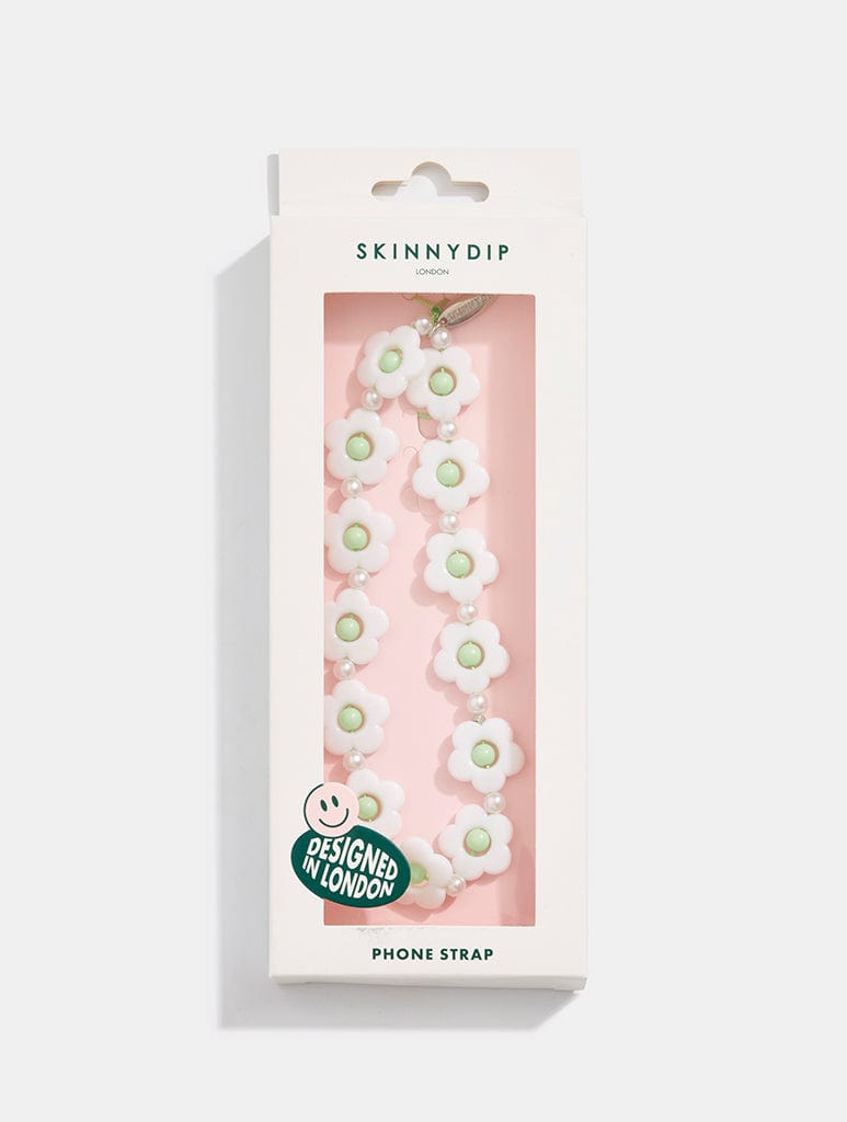 Sage Flower Beaded Strap Phone Grips Skinnydip London