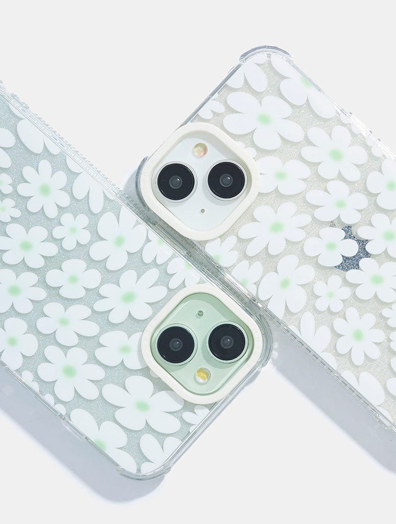 Sage & White Warped Daisy Shock iPhone Case Phone Cases Skinnydip London