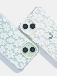 Sage & White Warped Daisy Shock iPhone Case Phone Cases Skinnydip London