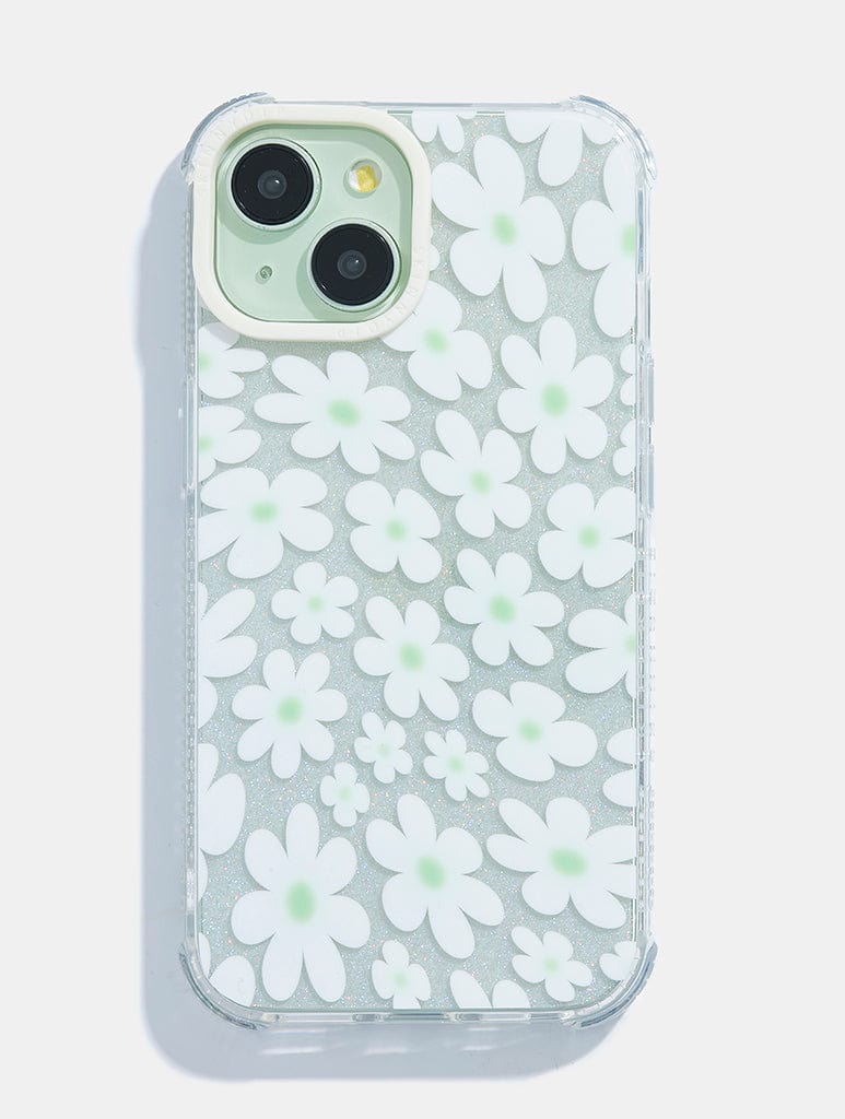 Sage & White Warped Daisy Shock iPhone Case Phone Cases Skinnydip London