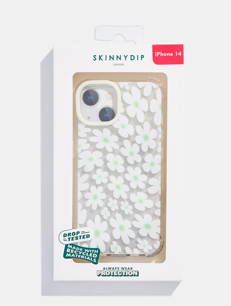 Sage & White Warped Daisy Shock iPhone Case Phone Cases Skinnydip London