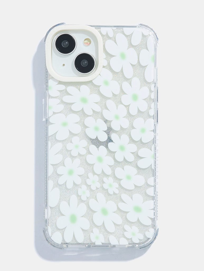 Sage & White Warped Daisy Shock iPhone Case Phone Cases Skinnydip London