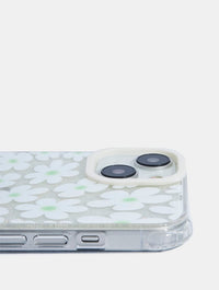 Sage & White Warped Daisy Shock iPhone Case Phone Cases Skinnydip London