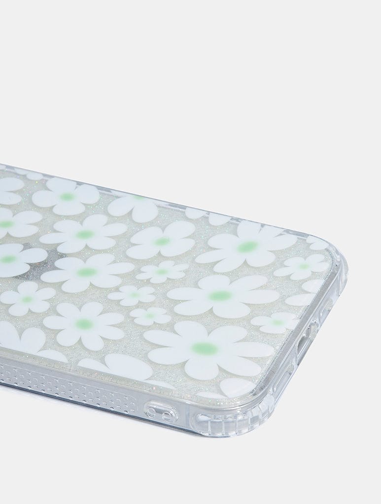 Sage & White Warped Daisy Shock iPhone Case Phone Cases Skinnydip London