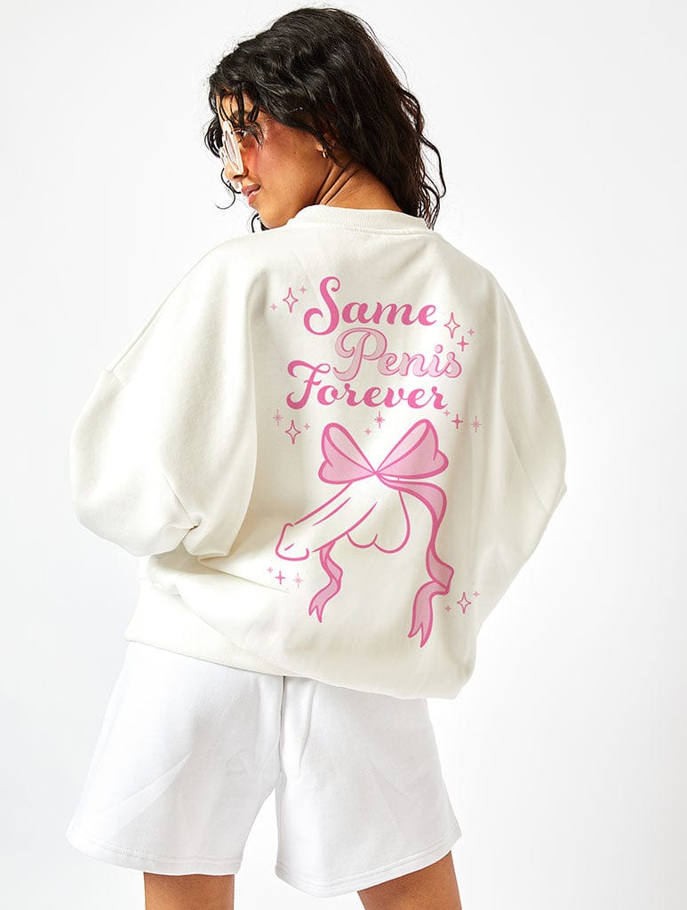 Same Penis Forever Sweatshirt In Ecru Hoodies & Sweatshirts Skinnydip London