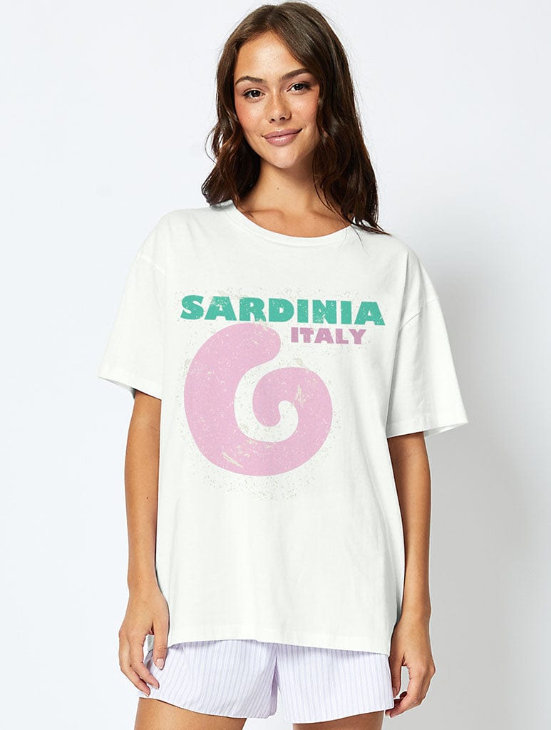 Sardinia T-Shirt in Ecru Tops & T-Shirts Skinnydip London