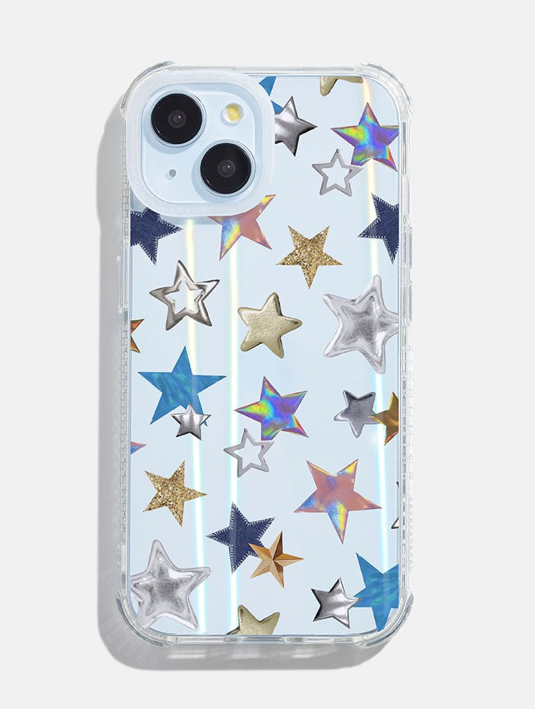 Scrapbook Silver Stars Shock iPhone Case Phone Cases Skinnydip London