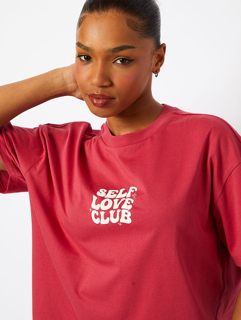 Self Love Club T-Shirt in Pink Tops & T-Shirts Skinnydip London