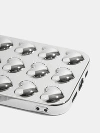 Silver Chrome 3D Heart iPhone Case Phone Cases Custard London