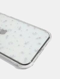 Silver Ditsy Moon Shock iPhone Case Phone Cases Skinnydip London