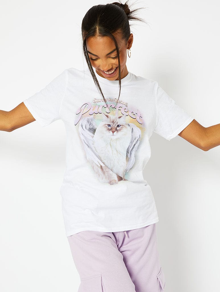 Sorry For Being Purrfect Graphic T-Shirt Tops & T-Shirts Skinnydip London