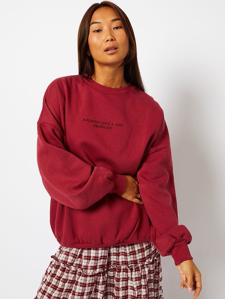 Sounds Like A You Problem Sweatshirt in Pink Hoodies & Sweatshirts Skinnydip London