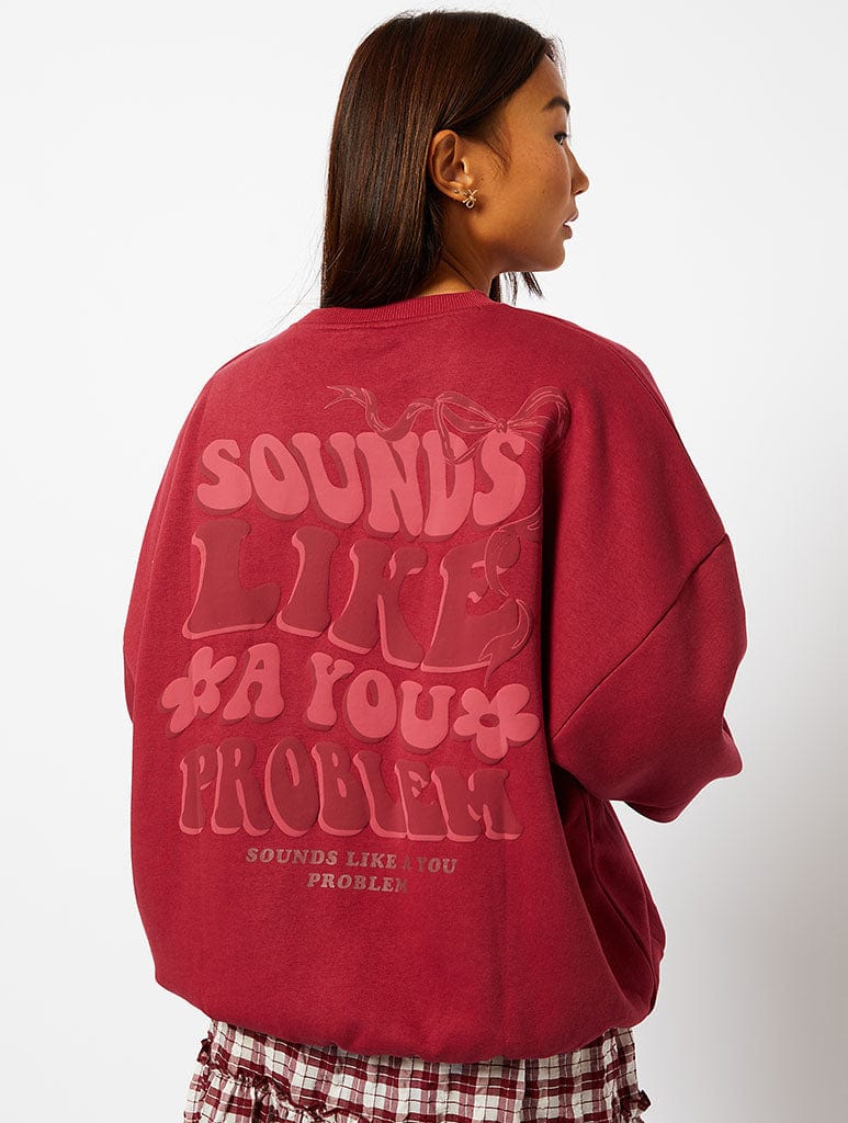 Sounds Like A You Problem Sweatshirt in Pink Hoodies & Sweatshirts Skinnydip London