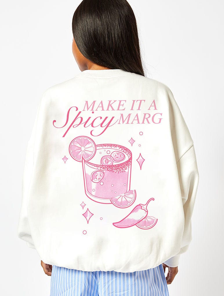 Spicy Margs Sweatshirt in Ecru Hoodies & Sweatshirts Skinnydip London