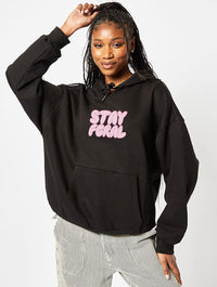 Stay Feral Hoodie In Black Hoodies & Sweatshirts Skinnydip London