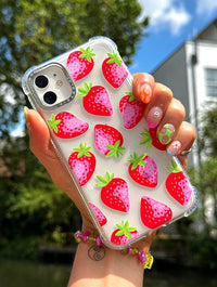 Strawberry Repeat Print Shock iPhone Case Phone Cases Skinnydip London