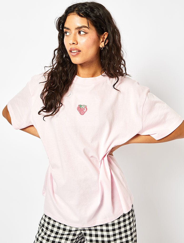 Strawberry Shortcake T-Shirt in Pink Tops & T-Shirts Skinnydip London