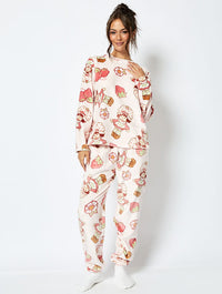 Strawberry Shortcake x Skinnydip Fleece Pyjama Set in Pink Lingerie & Nightwear Skinnydip London