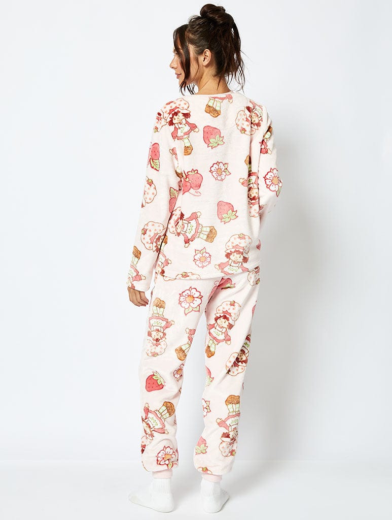 Strawberry Shortcake x Skinnydip Fleece Pyjama Set in Pink Lingerie & Nightwear Skinnydip London