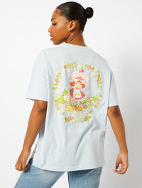 Strawberry Shortcake x Skinnydip Flower T-Shirt in Light Blue Tops & T-Shirts Skinnydip London