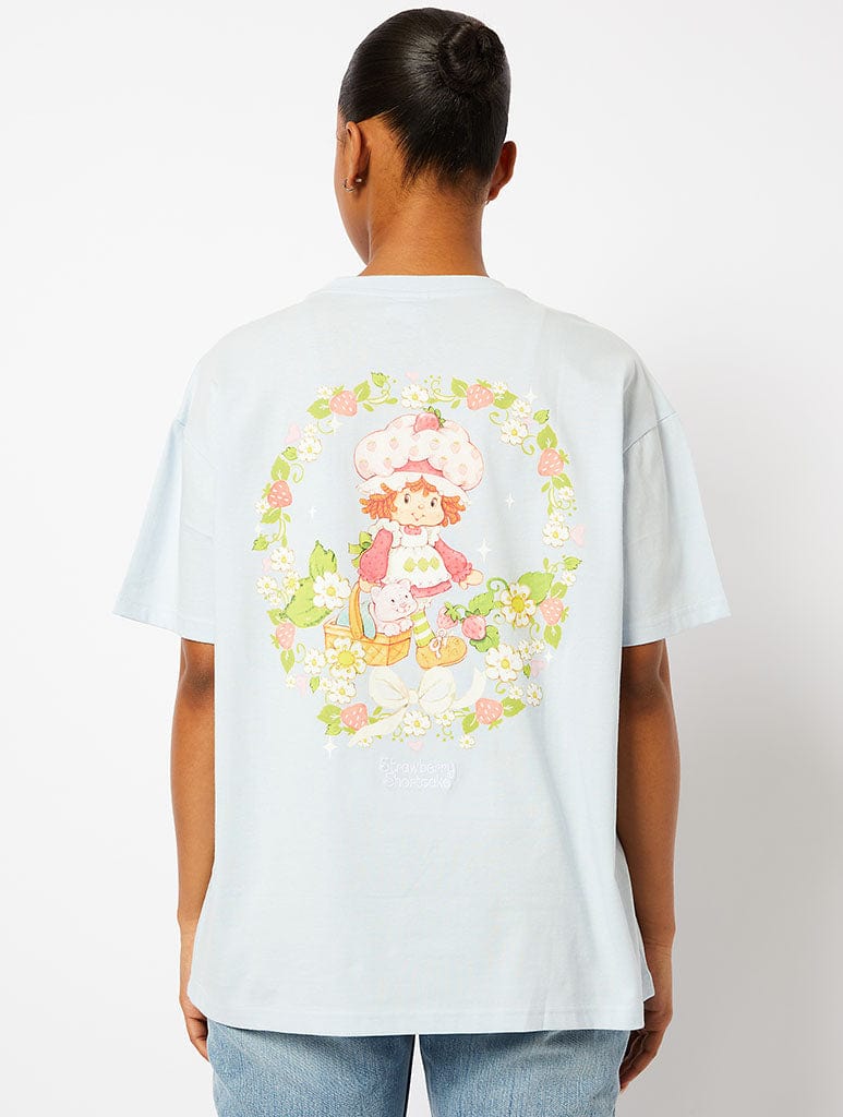 Strawberry Shortcake x Skinnydip Flower T-Shirt in Light Blue Tops & T-Shirts Skinnydip London