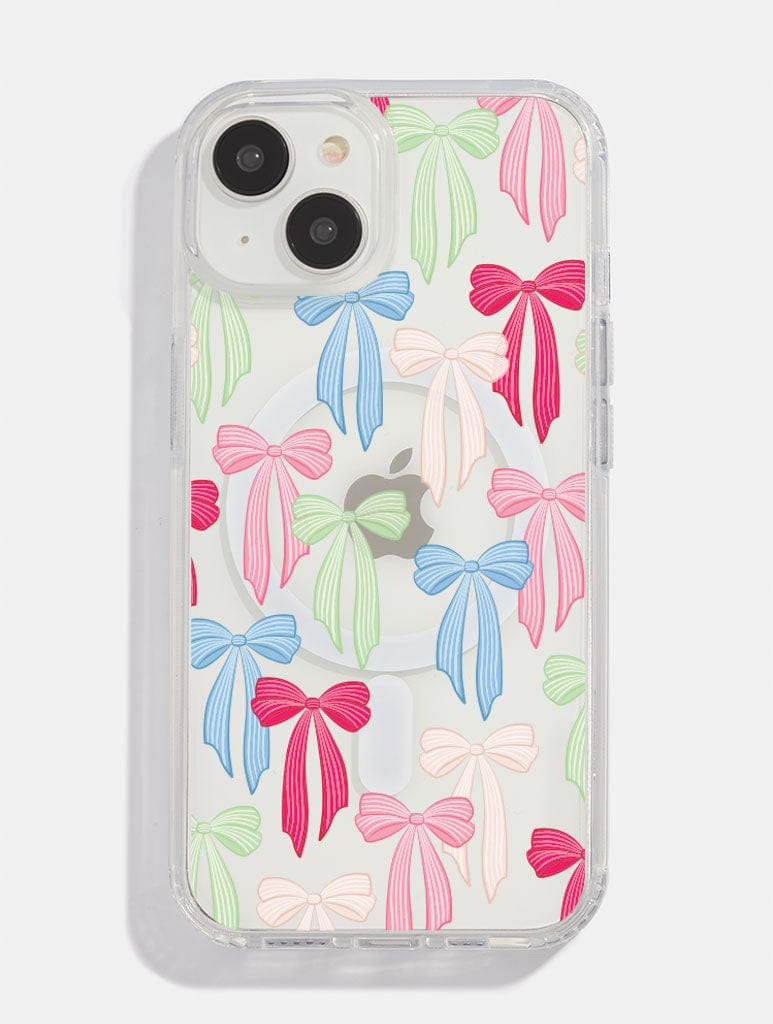 Striped Christmas Bows MagSafe iPhone Case Phone Cases Skinnydip London