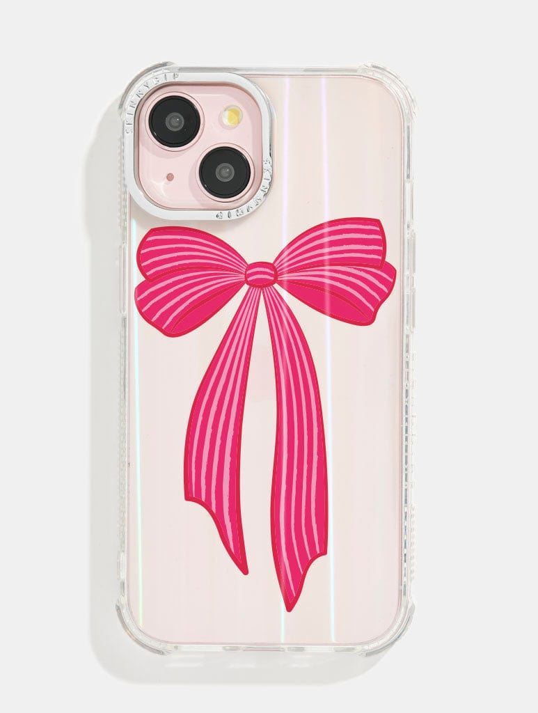 Striped Christmas Single Bow Shock iPhone Case Phone Cases Skinnydip London