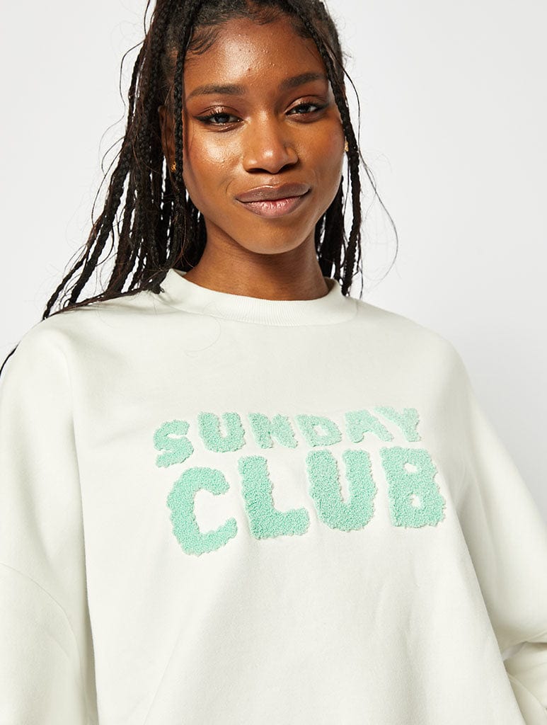 Sunday Club Oversized Sweatshirt in Ecru