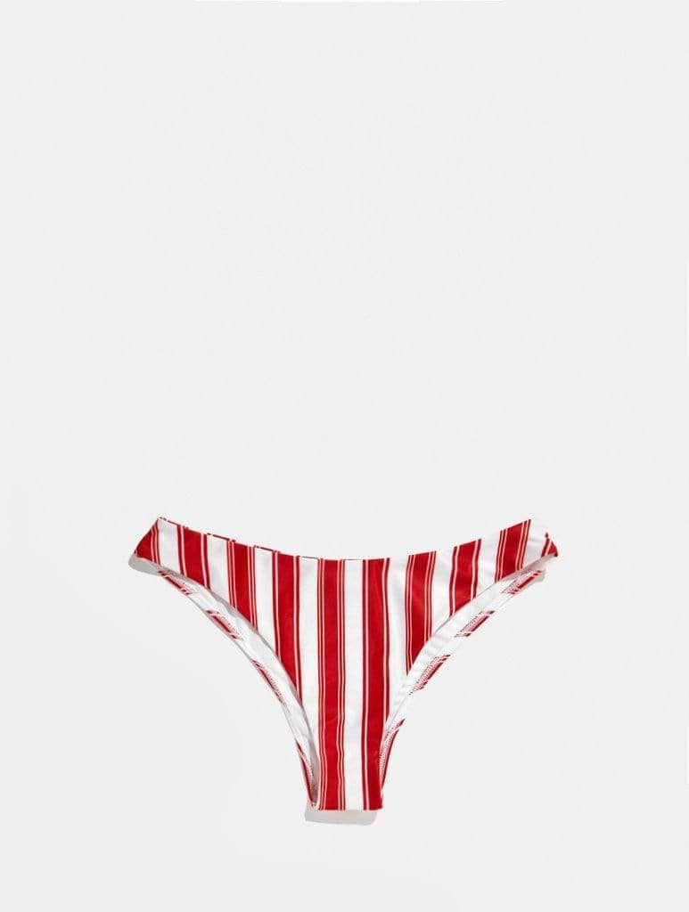 Sydney Red Stripe Bikini Bottoms Swimsuits Swim Society