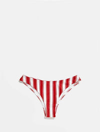 Sydney Red Stripe Bikini Bottoms Swimsuits Swim Society