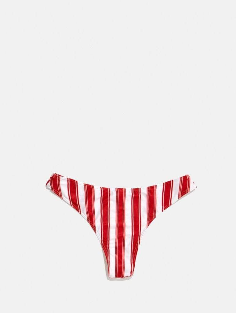 Sydney Red Stripe Bikini Bottoms Swimsuits Swim Society