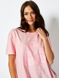 Take it Easy Oversized Pink T-Shirt Tops & T-Shirts Skinnydip London