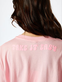 Take it Easy Oversized Pink T-Shirt Tops & T-Shirts Skinnydip London